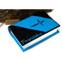 Gotteslobhülle, Bibelhülle aus Filz, anthrazit, mit Namen, tolle Geschenkidee zur Kommunion, Konfirmation oder Firmung