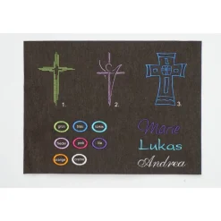 Gotteslobhülle Bibelhülle mit eingesticktem Namen und Kreuz, Geschenk zur Kommunion Konfirmation