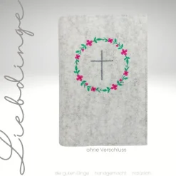 Gotteslobhülle BLUMENKRANZ Filz. mit Verschluss. Gesangbuch. Gotteslob  KL237