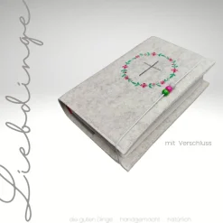 Gotteslobhülle BLUMENKRANZ Filz. mit Verschluss. Gesangbuch. Gotteslob  KL237