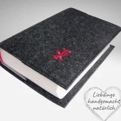 Gotteslobhülle Filz. Einband Gesangbuch CHI RHO Christusmonogramm personalisierbar KL210