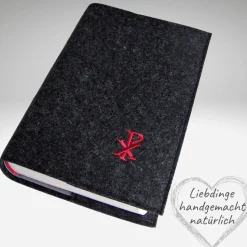 Gotteslobhülle Filz. Einband Gesangbuch CHI RHO Christusmonogramm personalisierbar KL210