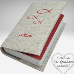 Gotteslobhülle Filz FISCHE NAME Einband Gesangbuch personalisierbar  KL213