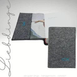 Gotteslobhülle Filz ICHTYS FISCH NAME Einband Gesangbuch personalisiert  KL230