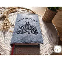 Gotteslobhülle Filz  Kommunion 2025 personalisierbar Jesus mit Kindern 