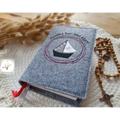 Gotteslobhülle Filz Kommunion 2025 kommt her und esst! personalisierbar Einband Handgemachte Filzhülle Boot