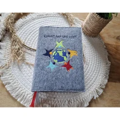 Gotteslobhülle Filz  Kommunion 2025 personalisierbar Jesus mit Kindern 