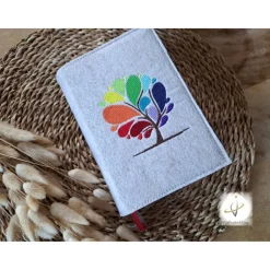 Gotteslobhülle Filz  Kommunion 2025 personalisierbar Regenbogen 