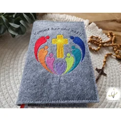 Gotteslobhülle Filz Kommunion 2025 kommt her und esst! personalisierbar Einband Handgemachte Filzhülle Boot