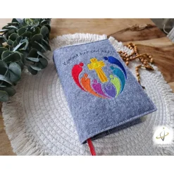 Gotteslobhülle Filz Kommunion 2025 kommt her und esst! personalisierbar Einband Handgemachte Filzhülle Boot