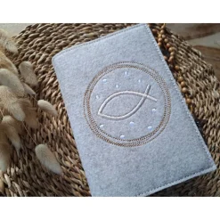 Gotteslobhülle Filz Kommunion 2025 kommt her und esst! personalisierbarer Einband Erstkommunion