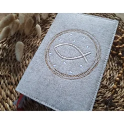 Gotteslobhülle Filz Kommunion 2025 kommt her und esst! personalisierbarer Einband Erstkommunion