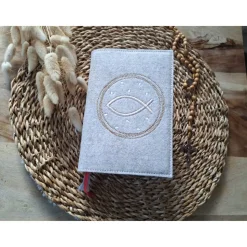 Gotteslobhülle Filz Kommunion 2025 kommt her und esst! personalisierbarer Einband Erstkommunion