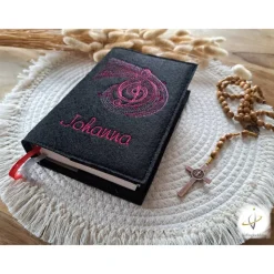 Gotteslobhülle Filz Kommunion 2025 kommt her und esst! personalisierbar Einband Handgemachte Filzhülle Note