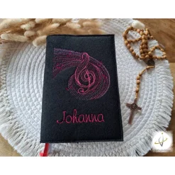 Gotteslobhülle Filz Kommunion 2025 kommt her und esst! personalisierbar Einband Handgemachte Filzhülle Note