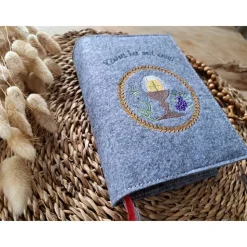 Gotteslobhülle Filz Kommunion 2025 kommt her und esst! personalisierbarer Einband Erstkommunion