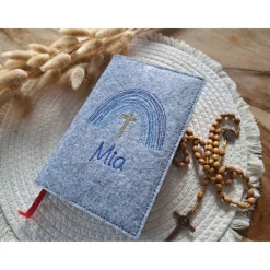 Gotteslobhülle Filz Kommunion 2025 kommt her und esst! personalisierbarer Einband Erstkommunion