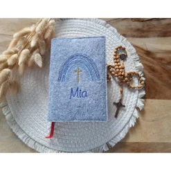 Gotteslobhülle Filz Kommunion 2025 kommt her und esst! personalisierbarer Einband Erstkommunion