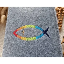 Gotteslobhülle Filz Kommunion 2025 kommt her und esst! personalisierbarer Einband Erstkommunion