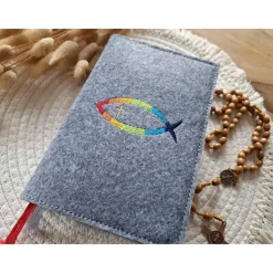 Gotteslobhülle Filz Kommunion 2025 kommt her und esst! personalisierbarer Einband Erstkommunion