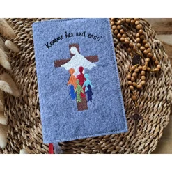 Gotteslobhülle Filz Kommunion 2025 kommt her und esst! personalisierbar Einband Handgemachte Filzhülle Boot