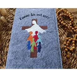 Gotteslobhülle Filz Kommunion 2025 kommt her und esst! personalisierbar Einband Handgemachte Filzhülle Boot