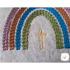 Gotteslobhülle Filz  Kommunion 2025 personalisierbar Regenbogen 
