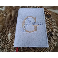 Gotteslobhülle Filz Kommunion 2025 kommt her und esst! personalisierbarer Einband Erstkommunion