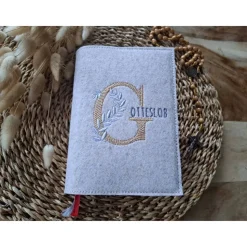 Gotteslobhülle Filz Kommunion 2025 kommt her und esst! personalisierbarer Einband Erstkommunion