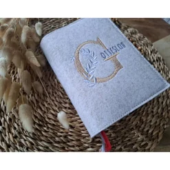 Gotteslobhülle Filz Kommunion 2025 kommt her und esst! personalisierbarer Einband Erstkommunion