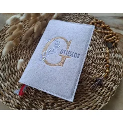 Gotteslobhülle Filz Kommunion 2025 kommt her und esst! personalisierbarer Einband Erstkommunion