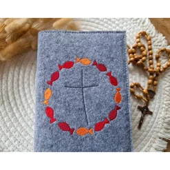 Gotteslobhülle Filz Kommunion 2025 kommt her und esst! personalisierbar Einband Handgemachte Filzhülle