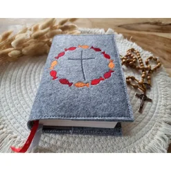 Gotteslobhülle Filz Kommunion 2025 kommt her und esst! personalisierbar Einband Handgemachte Filzhülle