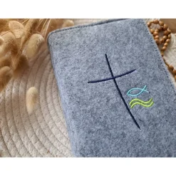 Gotteslobhülle Filz Kommunion 2025 kommt her und esst! personalisierbarer Einband Erstkommunion