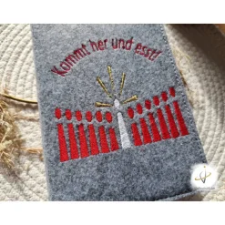 Gotteslobhülle Filz  Kommunion 2025 personalisierbar Jesus mit Kindern rot 