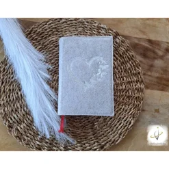 Gotteslobhülle Filz Kommunion 2025 personalisierbar Herz Schmetterlinge "Kommt her und esst!" Einband