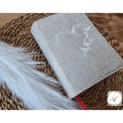 Gotteslobhülle Filz Kommunion 2025 personalisierbar Herz Schmetterlinge 