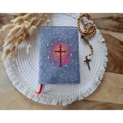 Gotteslobhülle Filz Kommunion 2025 kommt her und esst! personalisierbarer Einband Erstkommunion