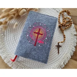 Gotteslobhülle Filz Kommunion 2025 kommt her und esst! personalisierbarer Einband Erstkommunion