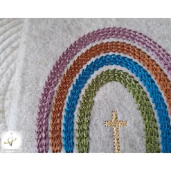 Gotteslobhülle Filz  Kommunion 2025 personalisierbar Regenbogen 