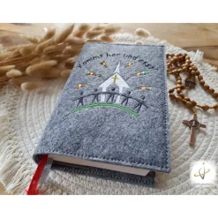 Gotteslobhülle Filz Kommunion 2025 kommt her und esst! personalisierbar Einband Handgemachte Filzhülle