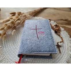 Gotteslobhülle Filz Kommunion 2025 kommt her und esst! personalisierbarer Einband Erstkommunion