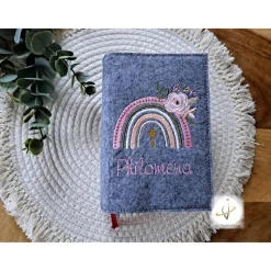 Gotteslobhülle Filz  Kommunion 2025 personalisierbar Jesus mit Kindern 