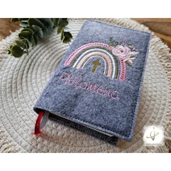 Gotteslobhülle Filz  Kommunion 2025 personalisierbar Jesus mit Kindern 