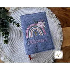 Gotteslobhülle Filz  Kommunion 2025 personalisierbar Jesus mit Kindern 