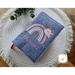 Gotteslobhülle Filz  Kommunion 2025 personalisierbar Jesus mit Kindern 