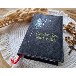 Gotteslobhülle Filz Kommunion 2025 kommt her und esst! personalisierbar Einband Handgemachte Filzhülle