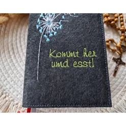 Gotteslobhülle Filz Kommunion 2025 kommt her und esst! personalisierbar Einband Handgemachte Filzhülle
