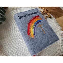 Gotteslobhülle Filz Kommunion 2025 kommt her und esst! personalisierbar Einband Handgemachte Filzhülle Boot