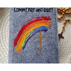 Gotteslobhülle Filz Kommunion 2025 kommt her und esst! personalisierbar Einband Handgemachte Filzhülle Boot